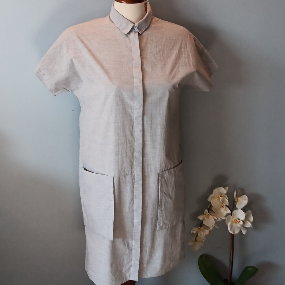 COS grey large pocket shirt dress - Picture 2 of 5